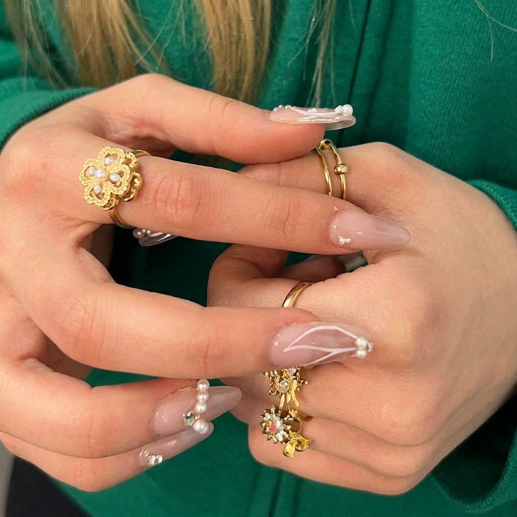 Bague Orélisse à billes dorées