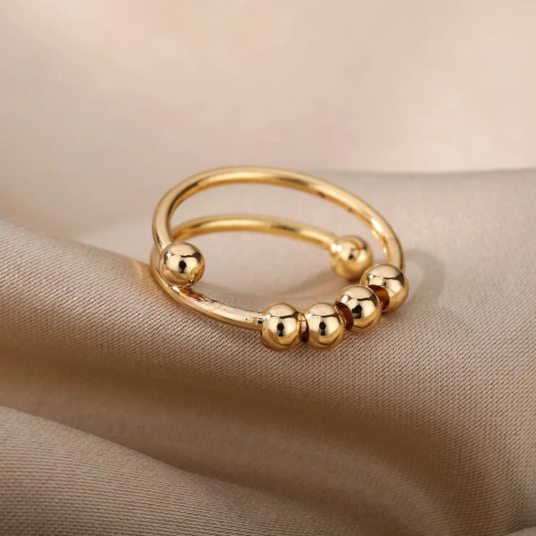 Bague Orélisse à billes dorées
