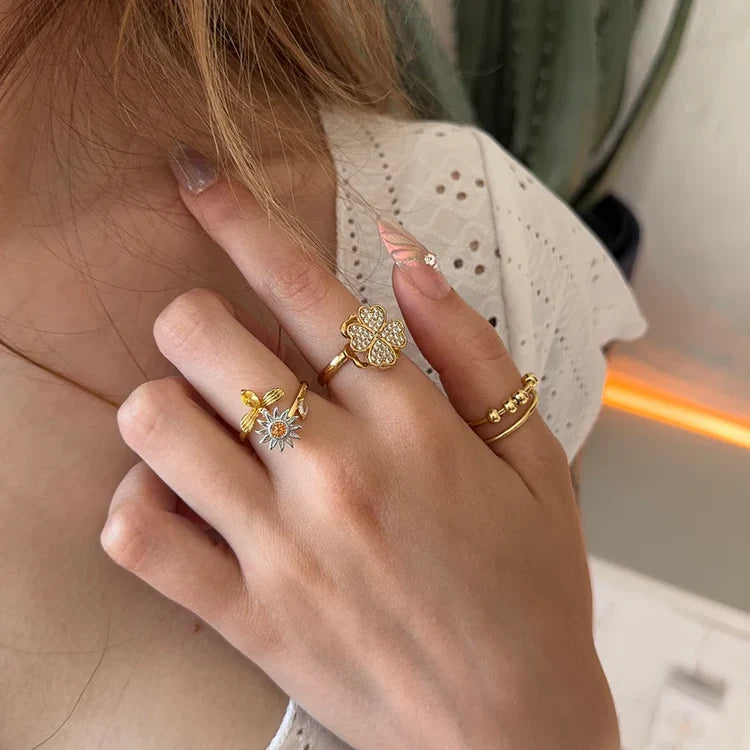 Bague Orélisse à billes dorées